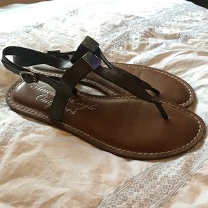 Brown Leather AE Sandals